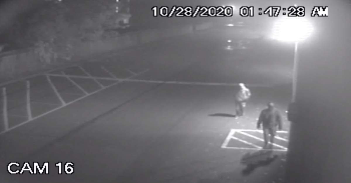 Surveillance image of two suspects in a break and enter at the Northumberland Mall on Oct. 28.