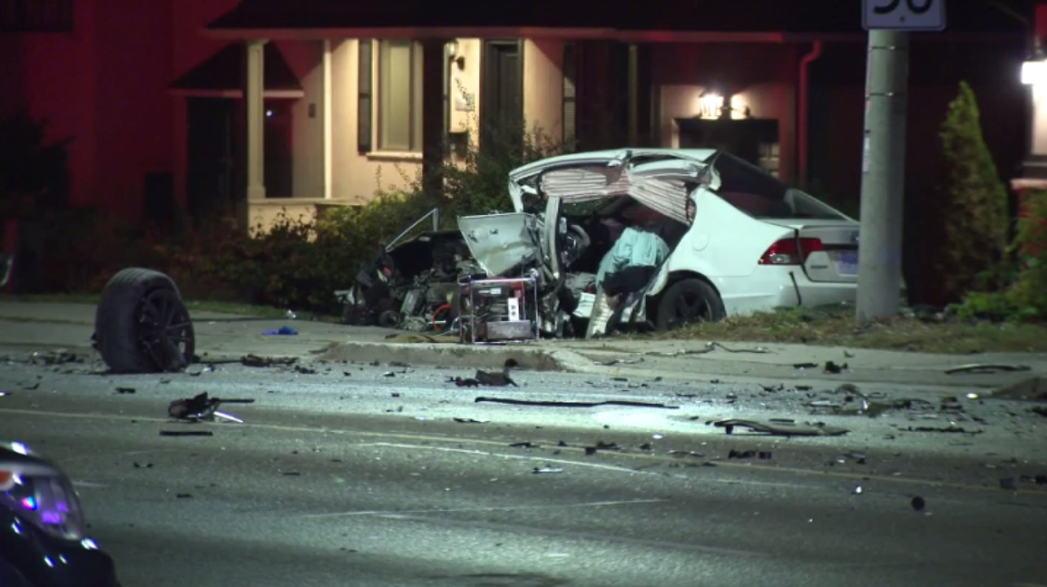 The scene of the crash in the area of Hurontario Street and Mineola Road on Oct. 10.