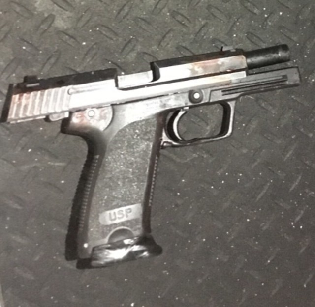 A handgun recovered from the scene of a police shooting in Grande Prairie, Alta. on Tuesday, Dec. 8, 2020. 