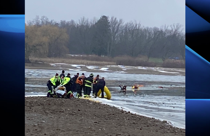 The Woodstock Fire Department says the rescue took about 15 minutes in total.