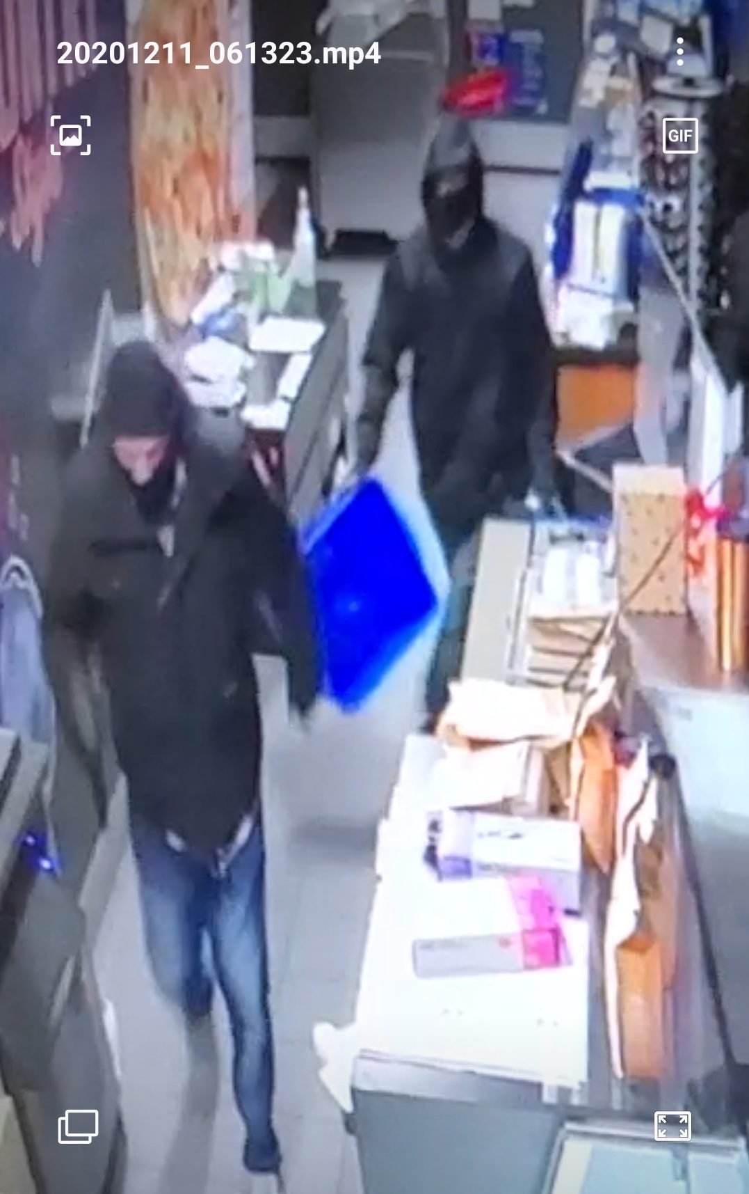 Suspects in a break-in at a Port Hope gas station.