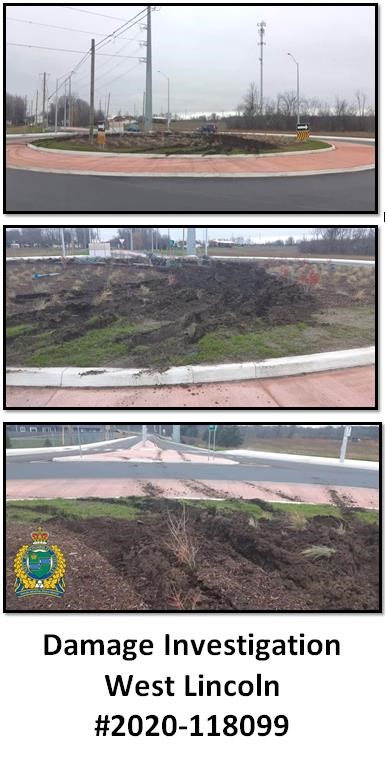 Damage to West Lincoln roundabout totals $7,500.