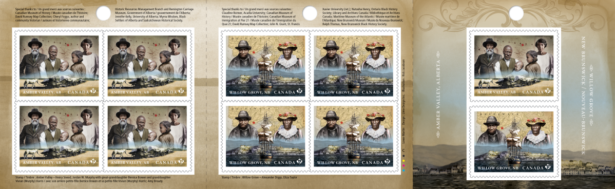 Canada Post’s 2021 Black History Month booklet shows scenes from early Black settlers to Willow Grove, N.B., and Amber Valley, AB.
