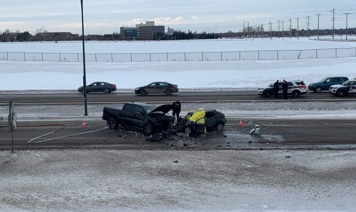 A 24-year-old woman is dead after she was involved in a head-on collision with another vehicle on Circle Drive in Saskatoon on Friday. 