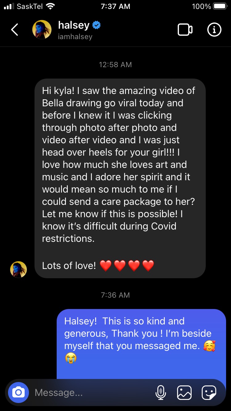 Pop star Halsey reaches out after seeing Swift Current girl’s upbeat TikToks - image