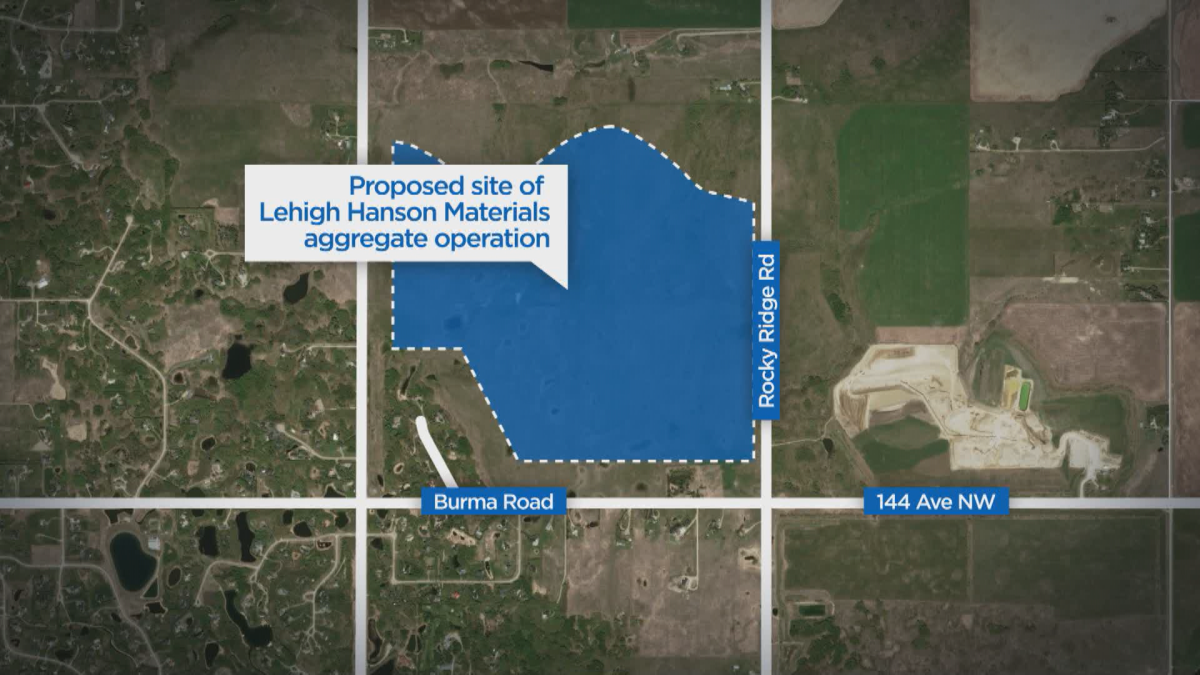 The location of the proposed gravel pit in Bearspaw, Alta.