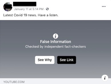 Misinformation about the COVID-19 vaccine on the Facebook page of a Toronto elementary school teacher.