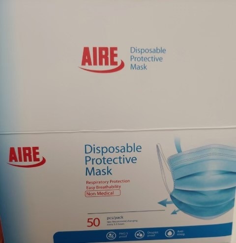 The box the masks were delivered in to the home