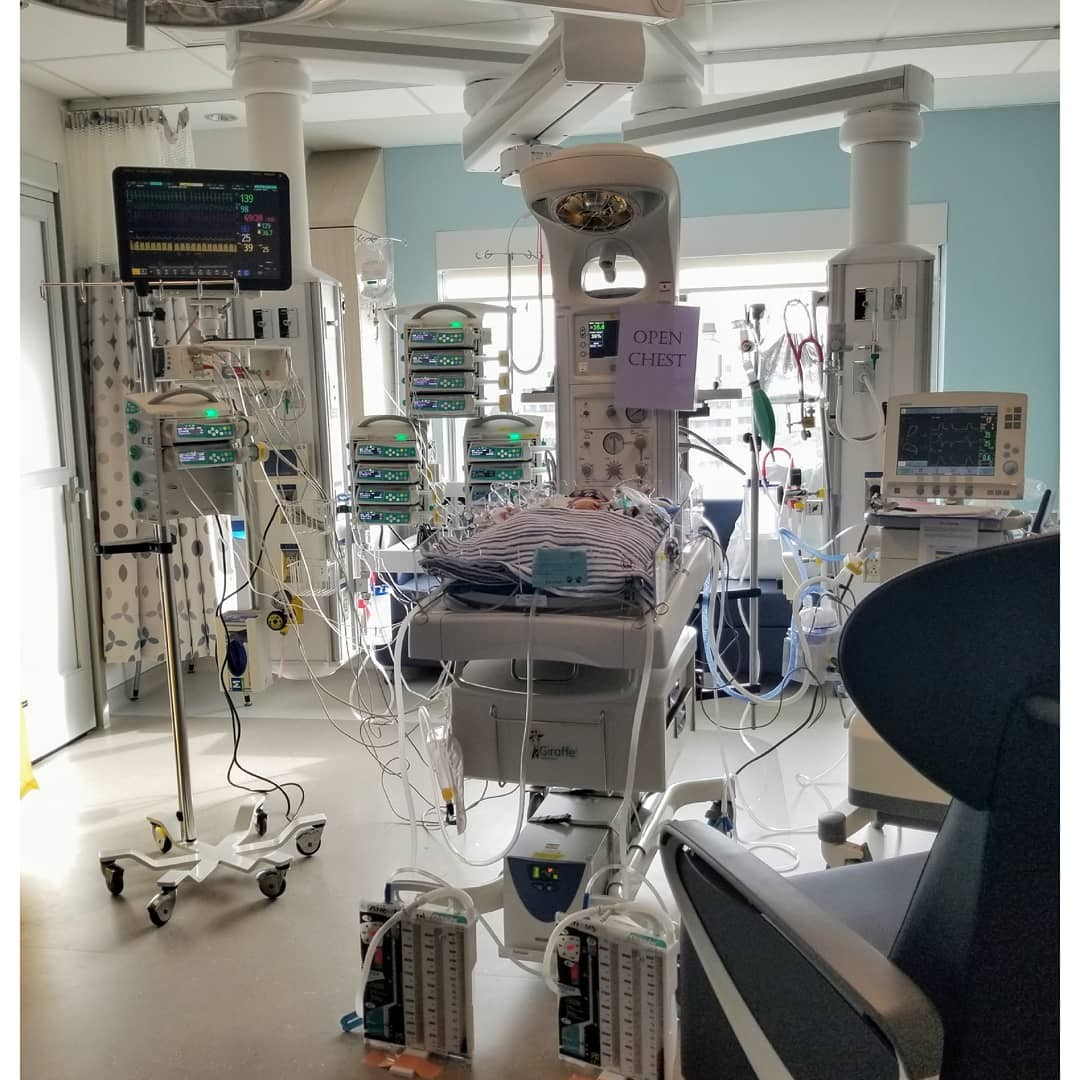 Roman, following 11 hours of open-heart surgery to correct a congenital heart defect (Justina Spencer/Provided)