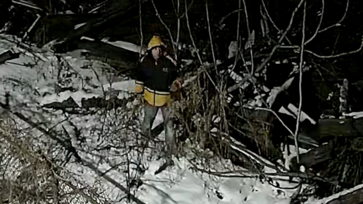 Hamilton police seek a man caught on video near the site of a blaze on Jan. 30, 2021 in the city's industrial sector.