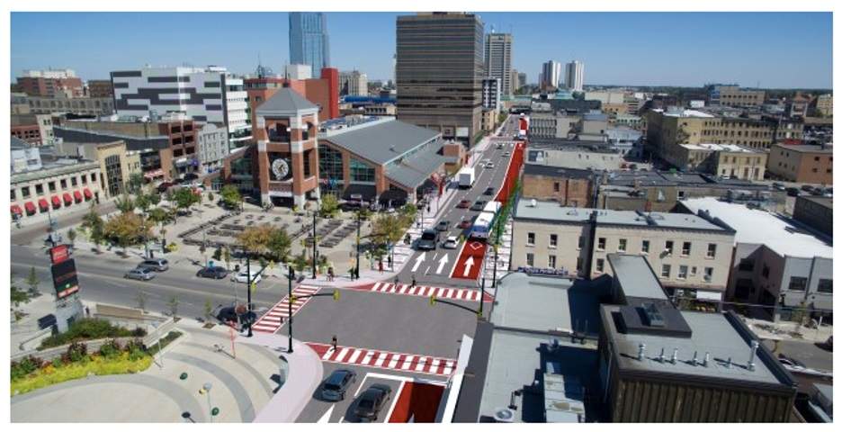 A rendering of the Downtown Loop, part of London's rapid transit plan.
