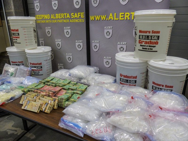 ALERT said the amount of meth and fentanyl pills seized was among the biggest busts it has seen in Calgary.