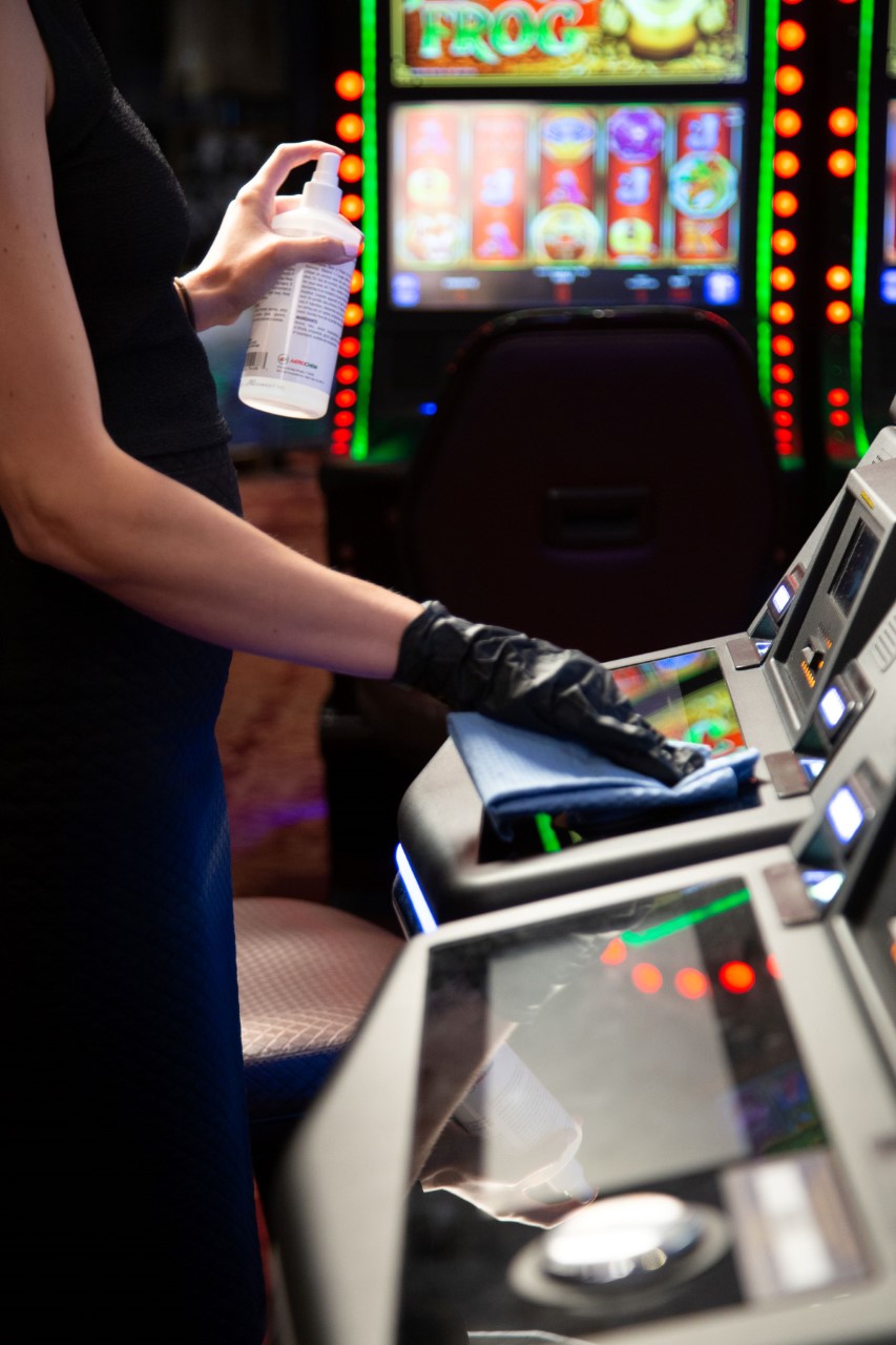 Casino staff will be designated to clean machines, tables and surfaces more often.