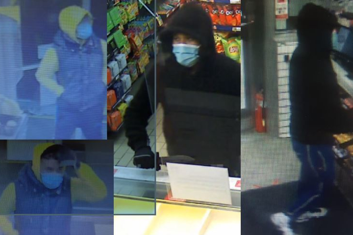 Calgary police are hoping to identify two men believed to be responsible for a string of convenience store robberies in March and April.