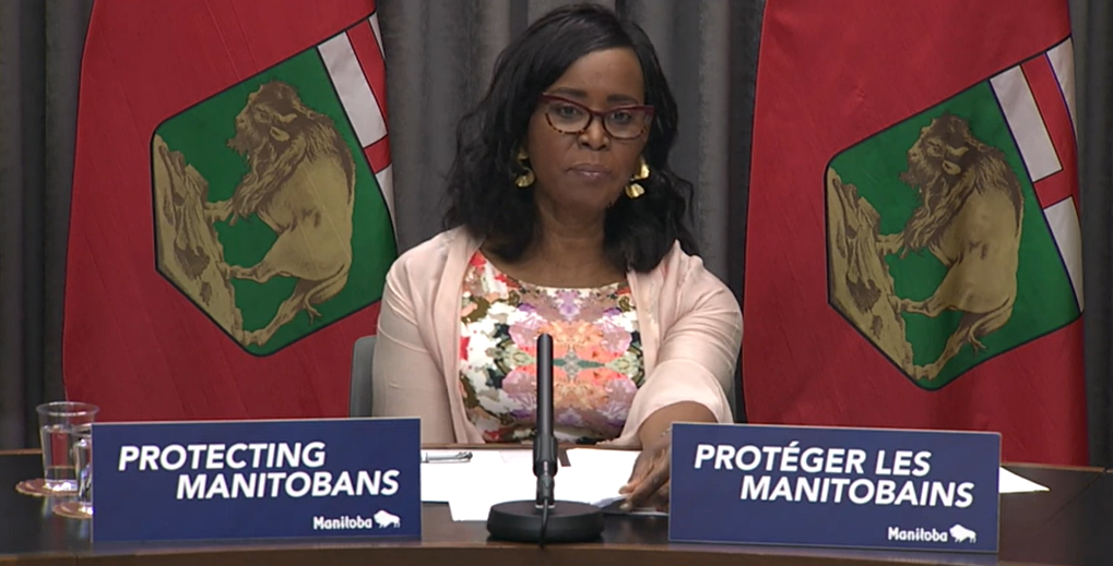 Mental Health, Wellness and Recovery Minister Audrey Gordon speaks to media Monday.