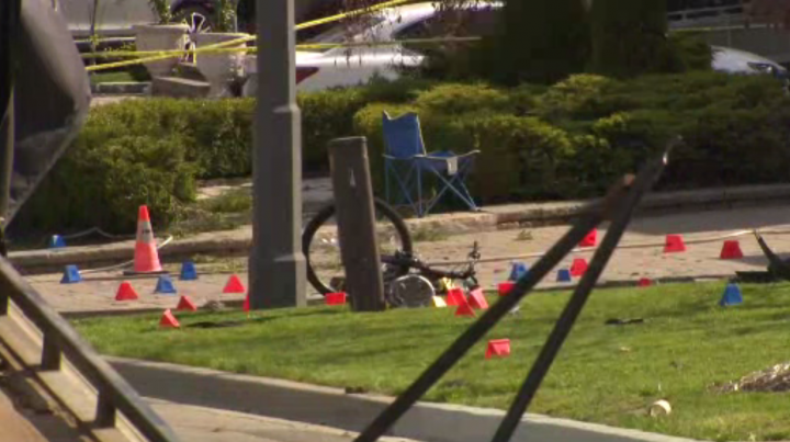 The scene of the crash in Vaughan on Sunday.