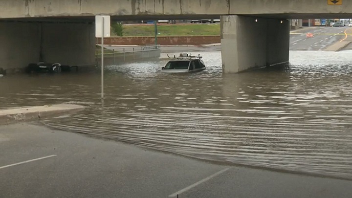 The City of Regina says cleanup continues after Friday's rainstorm, which saw between 50 and 70 millimetres of water fall from the sky in the span of two hours. 