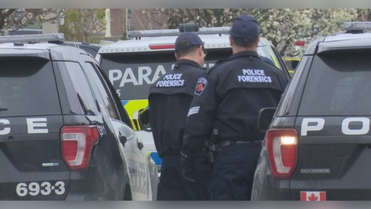 Hamilton police officers on site in Waterdown on May 2, 2017   investigating the death of alleged mobster Angelo Musitano.