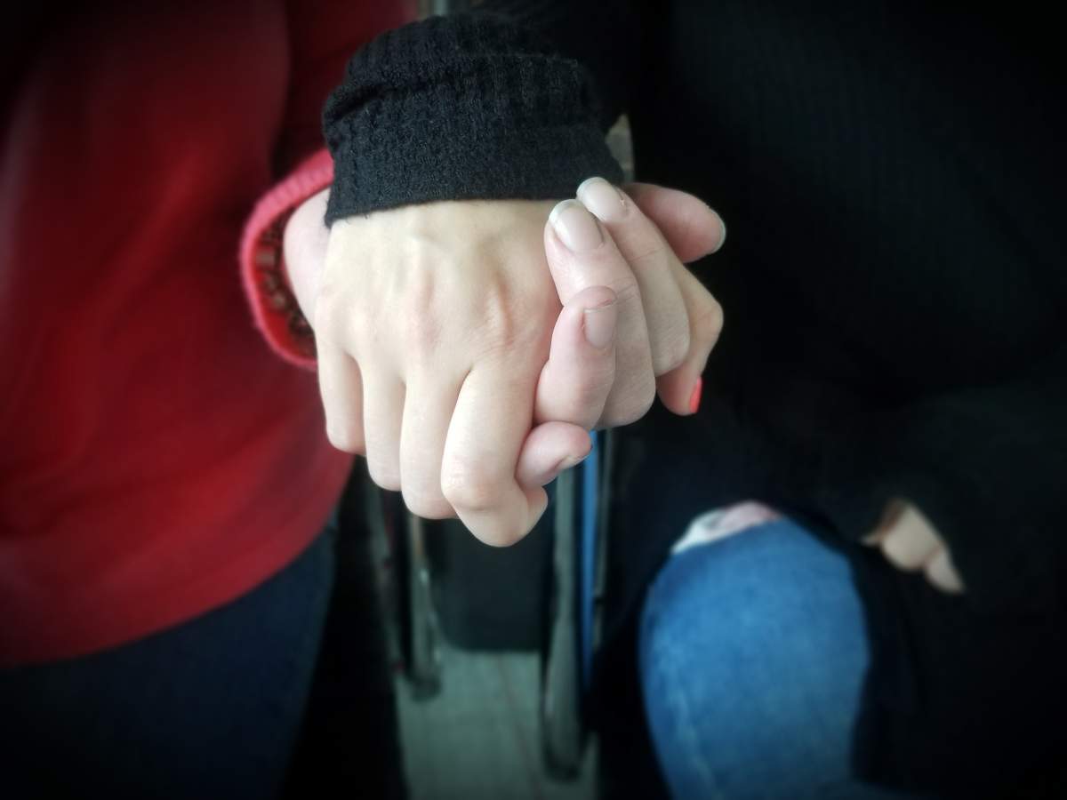 holding hands