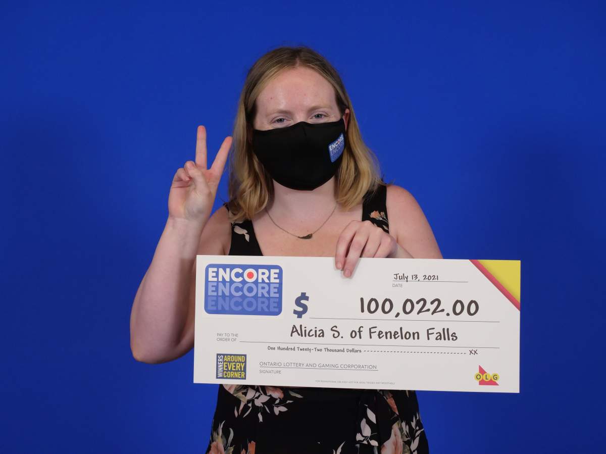 A Fenelon Falls, Ont. woman claimed $100,000 in the July 13 Lotto Max draw.