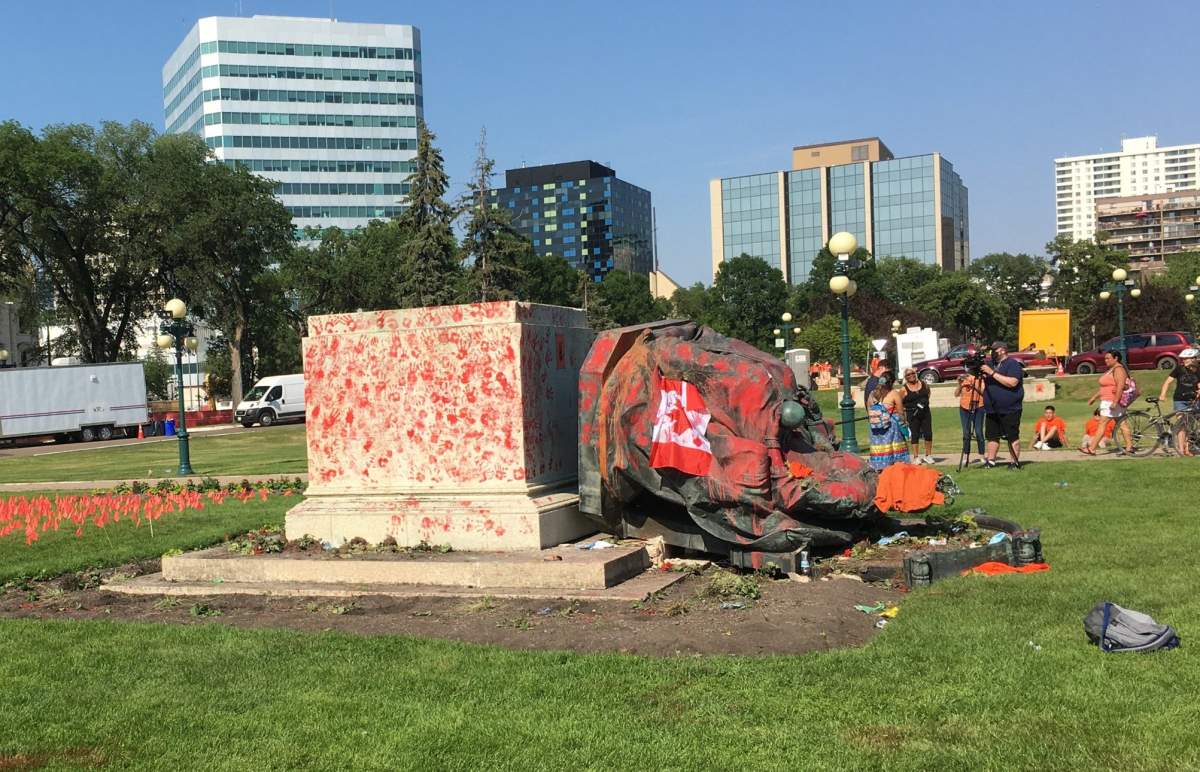 The statue of Queen Victoria was torn down July 1, 2021.