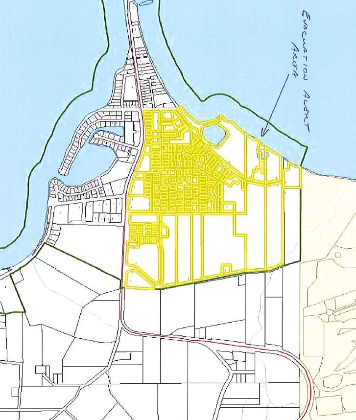 The evacuation alert zone within the Town of Osoyoos includes 665 residential units, motels and hotels.
