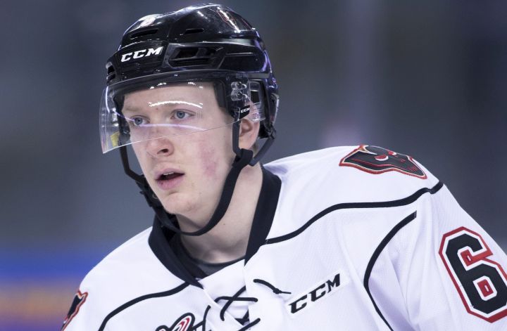 WHL (Western Hockey League) profile photo on Calgary Hitmen player Luke Prokop during a game against the Lethbridge Hurricanes in Calgary, Ab. on Sunday, March 31, 2019. 
