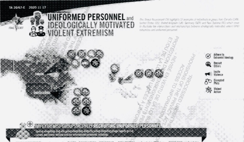 Integrated Terrorism Assessment Centre report on extremist recruitment of “uniformed personnel.”