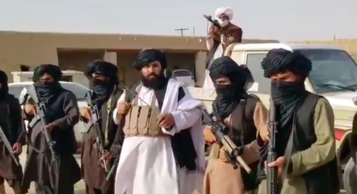 A screen grab from a Taliban video posted on Twitter.