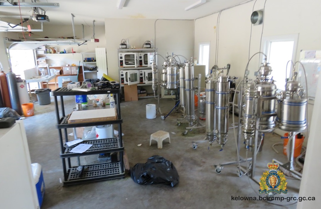 West Kelowna RCMP discovered a cannabis lab Aug. 21, 2021 when they were helping with the evacuations for the Mount Law wildfire. 