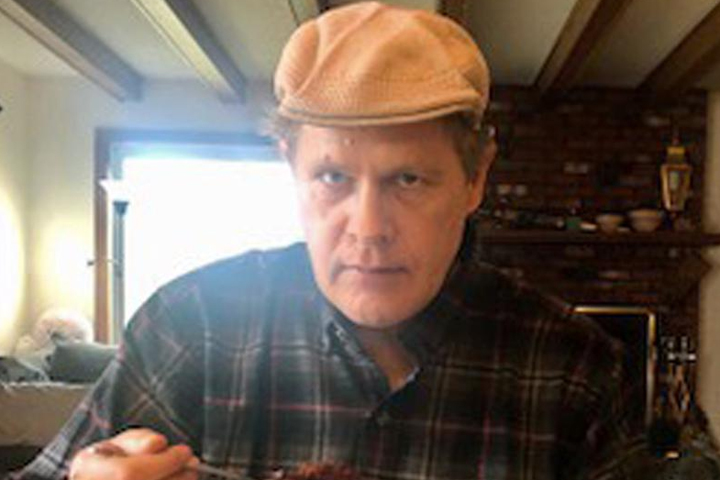 Joshua Spriestersbach enjoys birthday cake on April 12, 2020, in Danby, Vt.