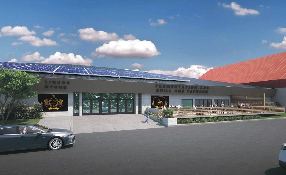 Rendering of new YQR Distillery building on REAL Campus.