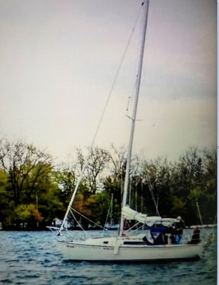 A photo of the boat belonging to missing man Peter Ashby, 84.