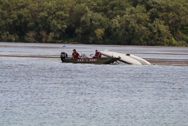 Two people are rescued after a float plane crashed in Scugog Lake on Wednesday, Sept. 15.