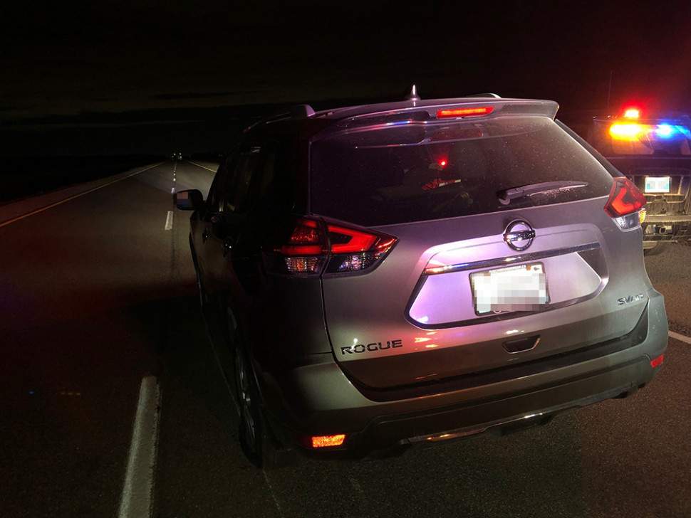 The stolen vehicle after it was stopped by RCMP.