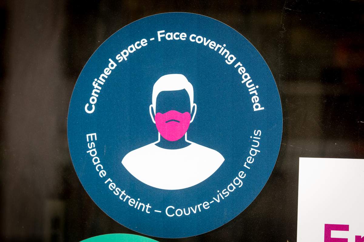 Wear a face mask sign.