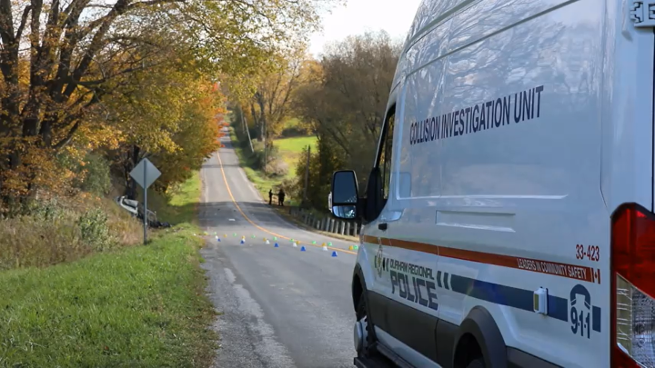 Police investigate a fatal crash on Howden Road in Oshawa Sunday.