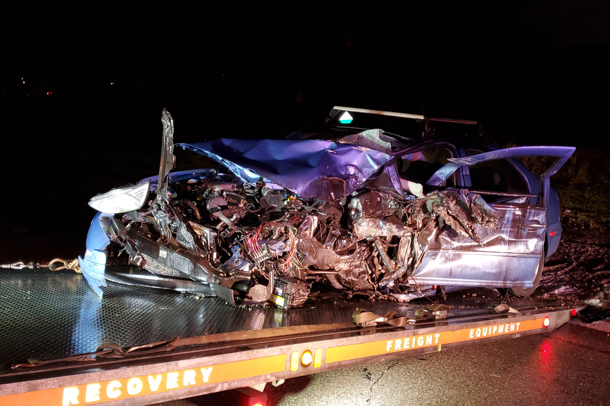 Police say the driver of the Jetta, a 21-year-old man from Cambridge was taken to Cambridge Memorial Hospital with non-life-threatening injuries.