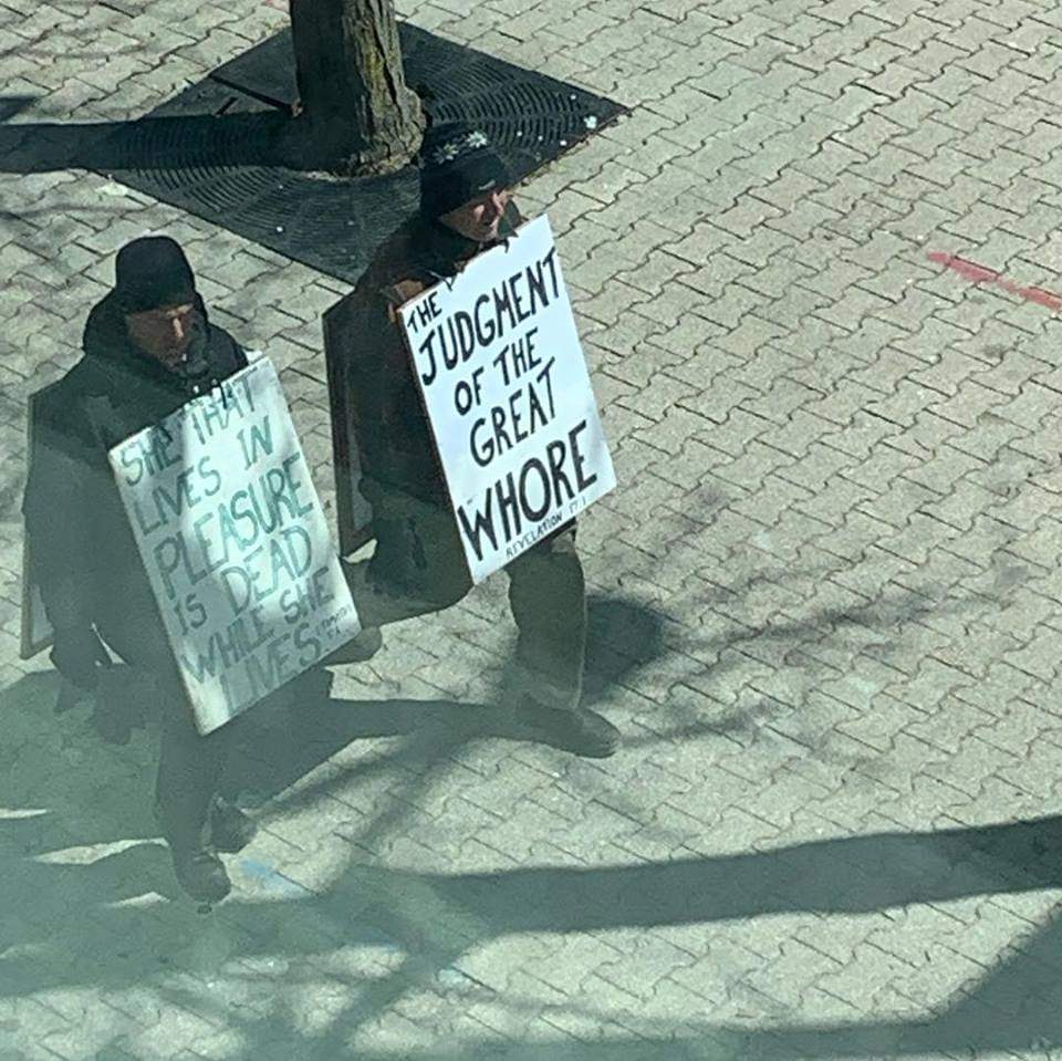 Steven Ravbar (left) and Matthew Carapella in downtown London in 2019.