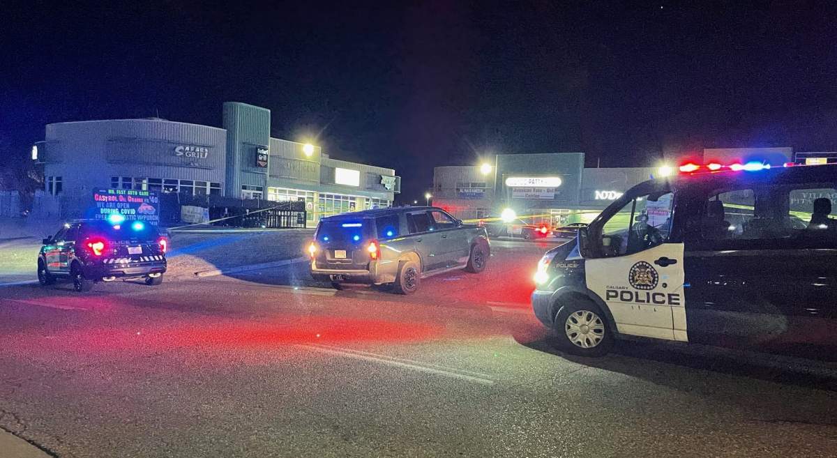 Calgary police responded to a fatal shooting in the 200 block of 28 Street S.E. on Monday, Nov. 22, 2021.