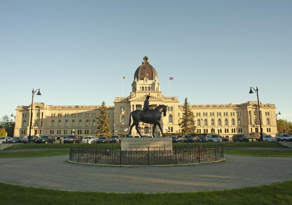 The Saskatchewan legislature at Wascana Centre in Regina on Saturday, May 30, 2020. THE CANADIAN PRESS/Mark Taylor.