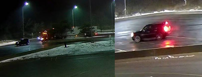 Quinte West OPP say this vehicle dropped off four people at a trucking facility before they allegedly stole two transports. 