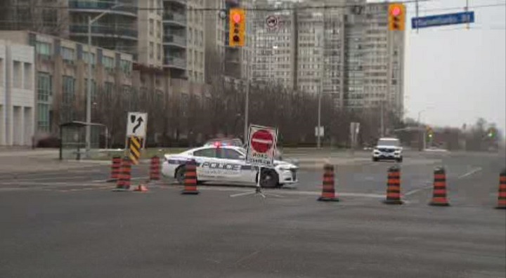 A photo of police on scene.