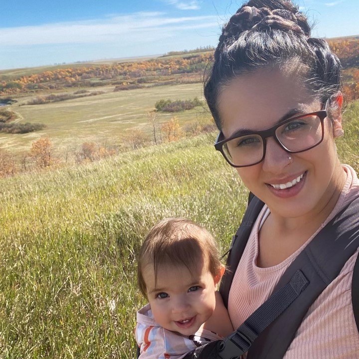 Kaitlin Funke and her eight-month old daughter.