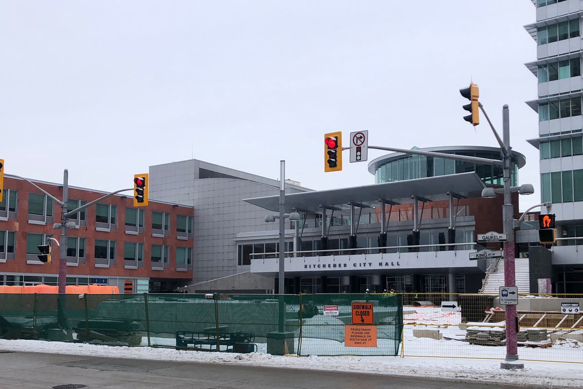 Kitchener City Hall remains under construction.