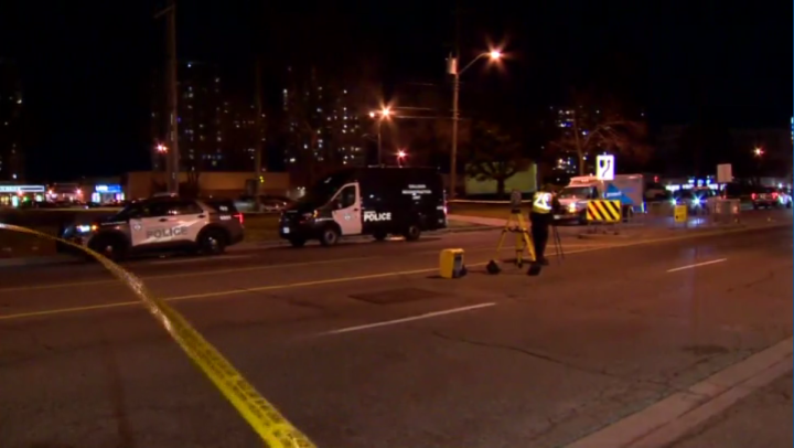 Police at the scene of the collision on Sunday.
