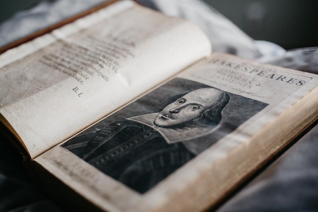 The so-called First Folio, titled "William Shakespeare's Comedies, Histories and Tragedies," is shown in this recent handout photo. The University of British Columbia has acquired a nearly 400-year-old copy of William Shakespeare's first collection of plays in a single volume, which is known to have preserved 36 of his plays. THE CANADIAN PRESS/HO, UBC Library Communications and Marketing *MANDATORY CREDIT*.