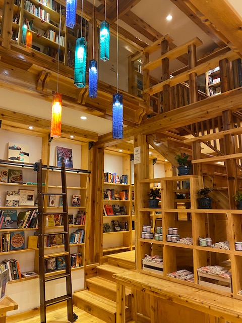 The interior of Agricola Street Bookstore is seen.