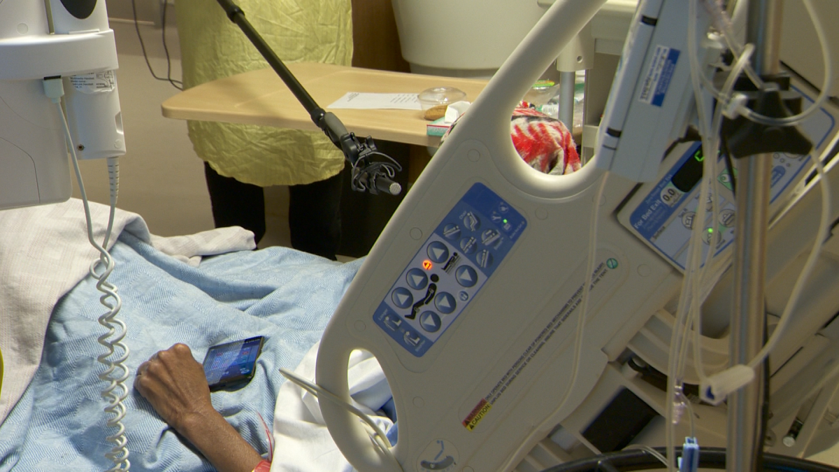 Patient in hospital bed