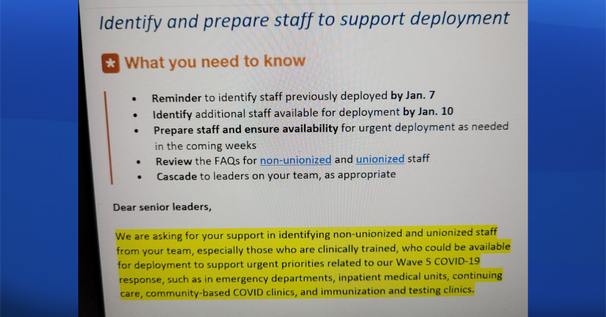 global-news-edmonton-covod-19-alberta-coronavirus-ahs-staff-memo-redeployment-2